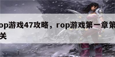 rop游戏47攻略，rop游戏第一章第29关