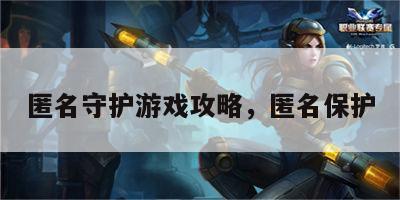 匿名守护游戏攻略，匿名保护