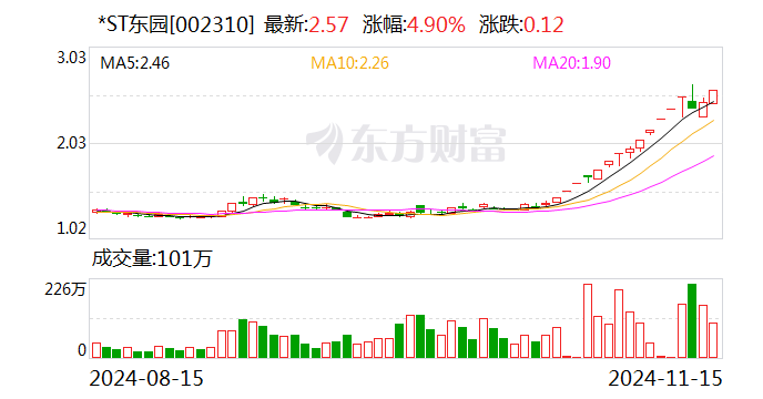 *ST东园连续两日涨幅偏离值累计超12%