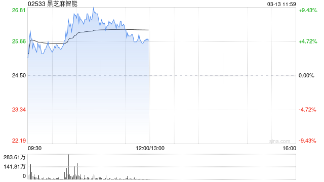 黑芝麻智能盘中涨超5% 牵手“天问”人形机器人驶向智能新时代