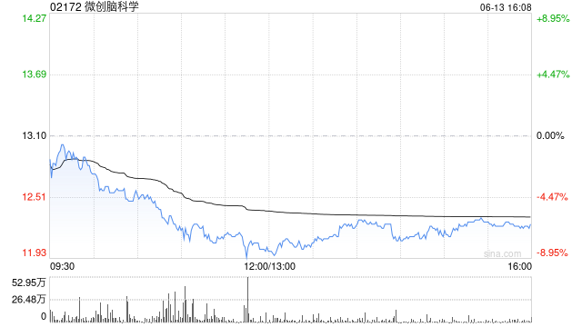 微创脑科学6月13日斥资111.27万港元回购9.1万股