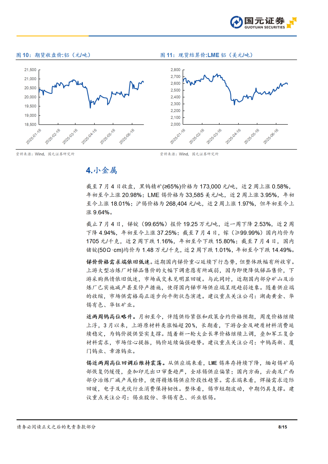 国元期货有色金属行业双周报——新能源金属反弹，受供给端钴价持续上涨