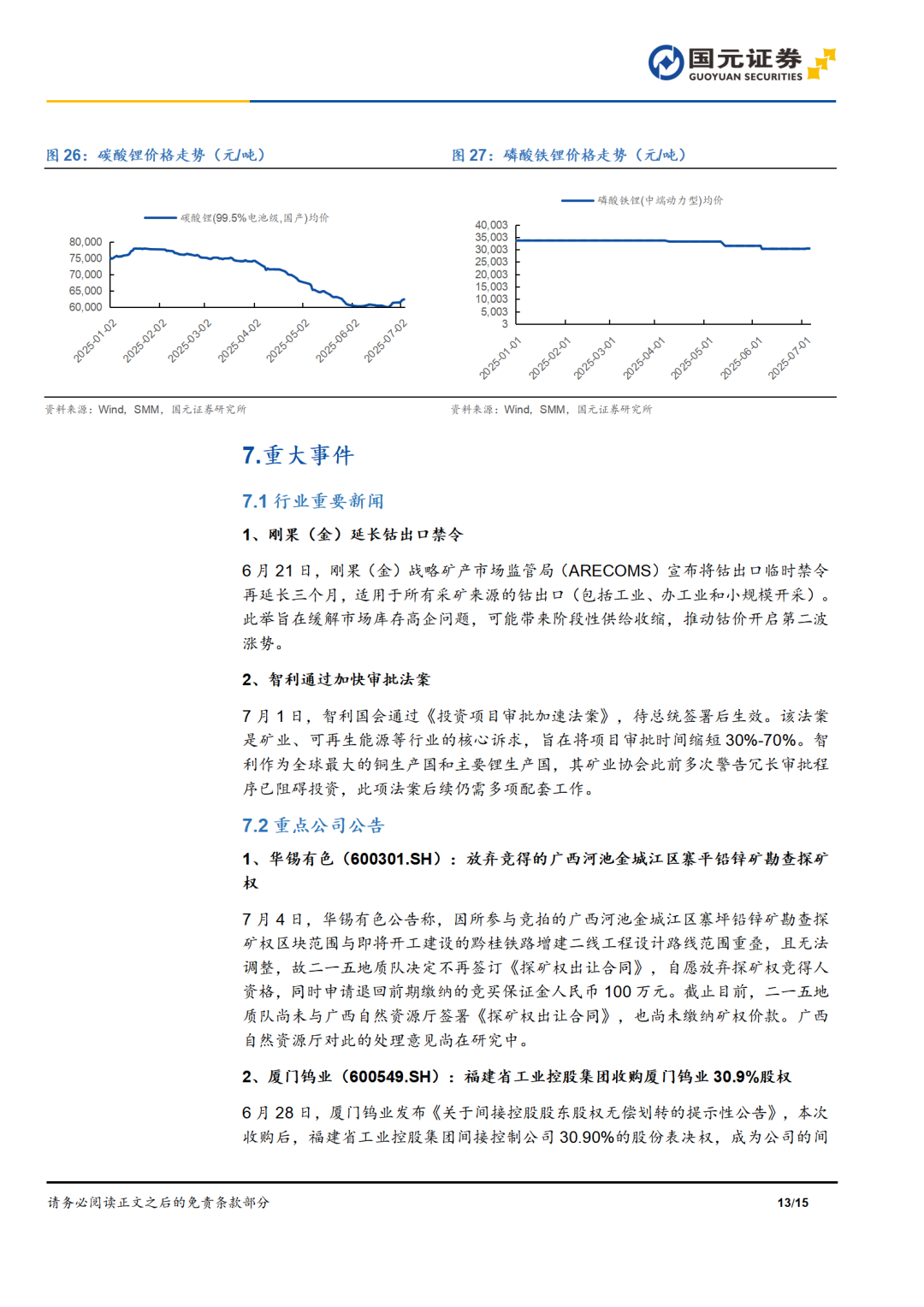 国元期货有色金属行业双周报——新能源金属反弹，受供给端钴价持续上涨