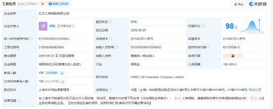 汇丰人寿增资至26.76亿元