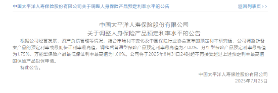四家险企同日公告！将调整新备案保险产品的预定利率最高值